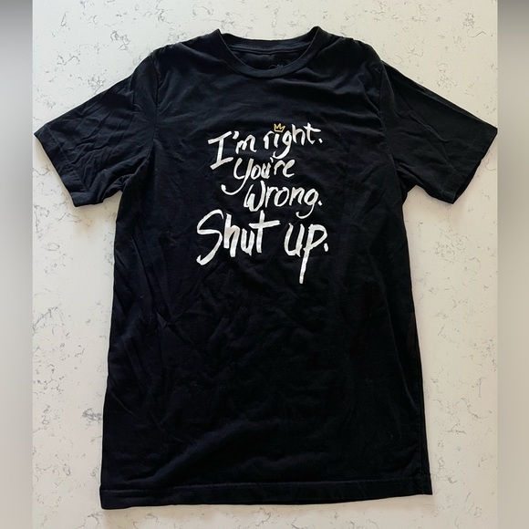 Try Guys I'm Right You're Wrong Shut Up Black Fan Funny Tee T-Shirt Size Medium - Picture 5 of 7